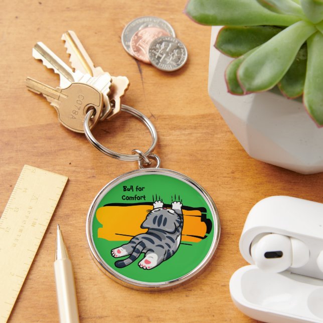 Porte-clés Chat Drôle, Chat Gras, Script Drôle, Moderne Tenda (Bureau)