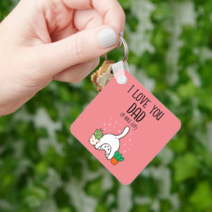 Porte-clés Chat Drôle Je T'Aime Papa Un Trou Beaucoup