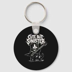 Porte-clés Chat drôle jouant de la guitare guitariste rock an