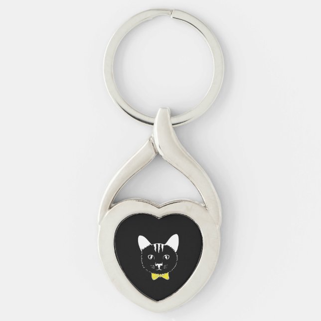 Porte-clés Chat drôle mignon (Devant)