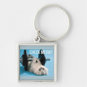 Porte-clés Chat drôle mignon de gymnase - vérifiez Meowt