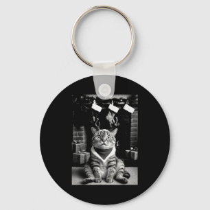 Porte-clés Chat Drôle Prenant Un Égoportrait Noël Xmas Pyjama
