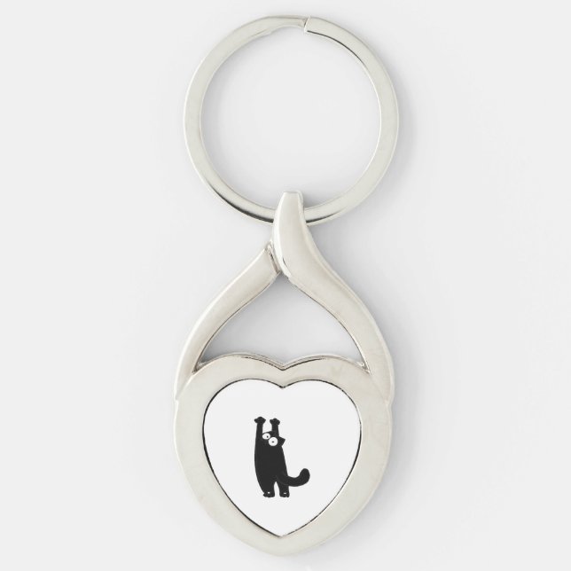 Porte-clés chat drôle t (Devant)