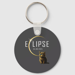 Porte-clés Chat Éclipse Solaire Totale 2024 Totalité Drôle Ch