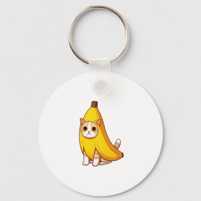 Porte-clés Chat en costume de banane (Recto)