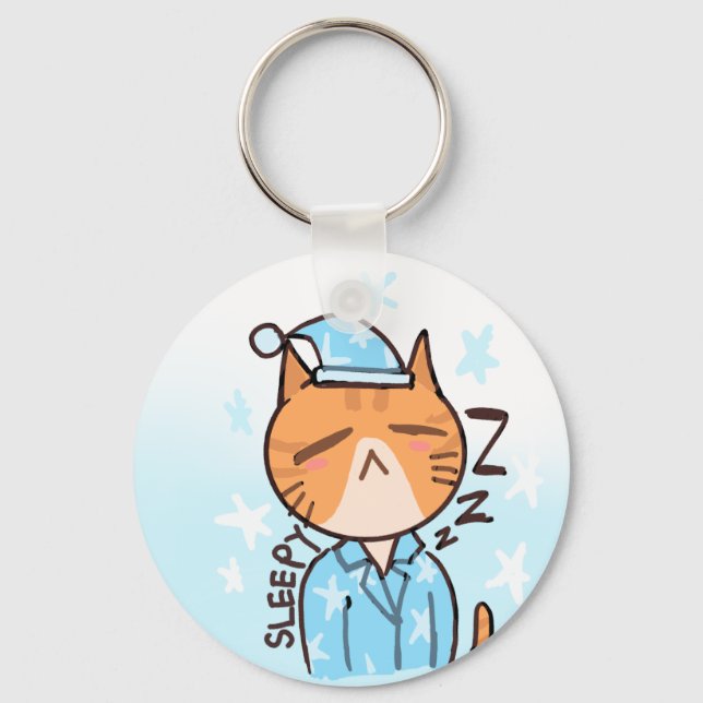 Porte-clés chat endormi (Recto)