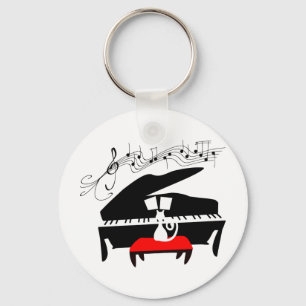 Porte-clés Chat et piano