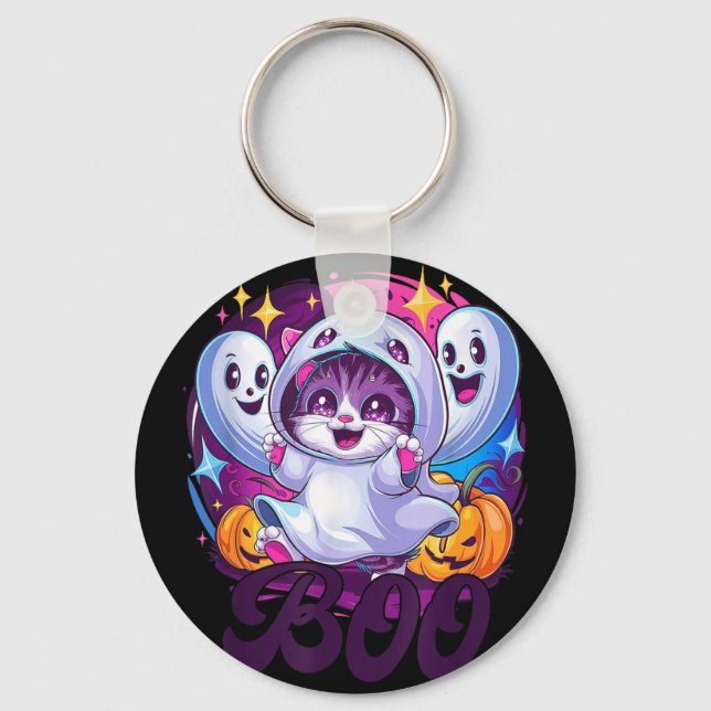 Porte-clés chat fantôme Boo  (Recto)