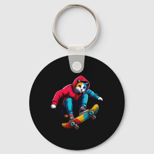 Porte-clés Chat funky cool Illustration pour amateur de chat