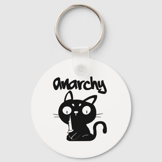 Porte-clés Chat Funny Anarchie Halloween Animaux Pour Femmes  (Recto)