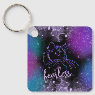 Porte-clés Chat Galaxy sans peur