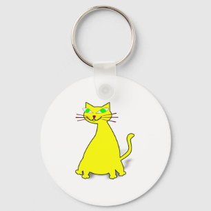 Porte-clés Chat gras jaune
