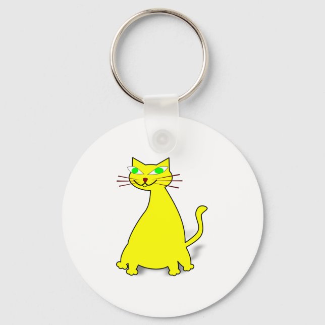 Porte-clés Chat gras jaune (Recto)