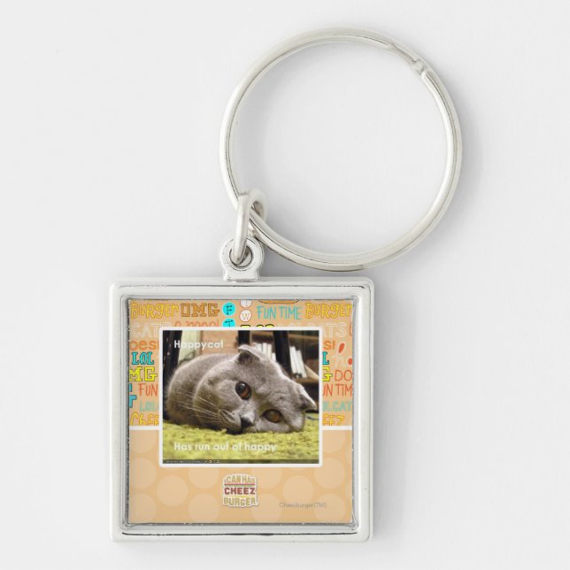 Porte-clés Chat heureux, hors d'heureux (Devant)