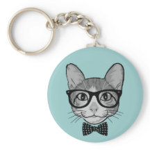 Chat Hipster avec nœud papillon à pois