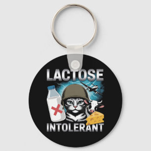 Porte-clés Chat intolérant au lactose, drôle de vache laitièr
