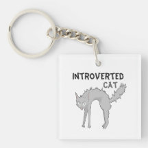 Porte-clés chat introverti drôle | Cadeau pour ami
