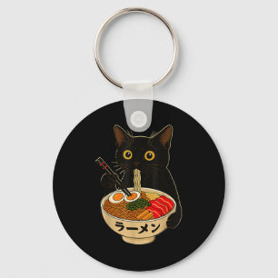 Porte-clés Chat Kawaii Mangeant Des Nouilles Ramen Cadeau Drô