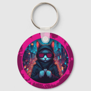 Porte-clés Chat Lunettes de Soleil Stylées
