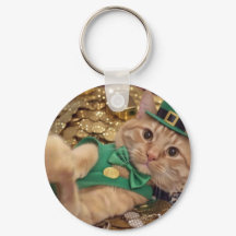 Porte-clés chat lutin de la Saint-Patrick