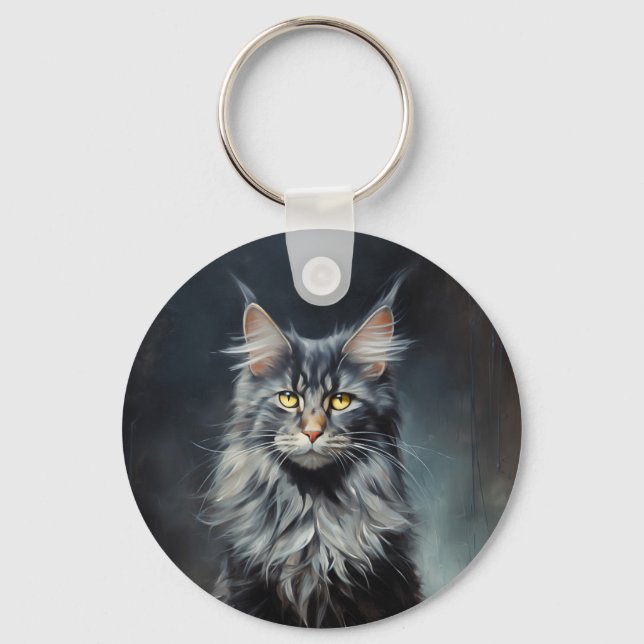 Porte-clés chat Maine Coon (Recto)