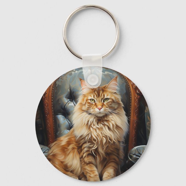 Porte-clés chat Maine Coon (Recto)