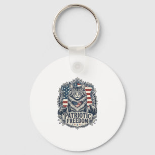 Porte-clés Chat Maine Coon Patriotique