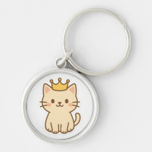 Porte-clés Chat majestueux avec couronne