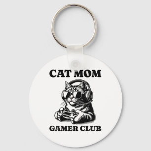 Porte-clés Chat Maman Gamer Club Jeux Vidéo Joueur Chat Femme