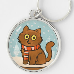 Porte-clés Chat Mignon avec Écharpe