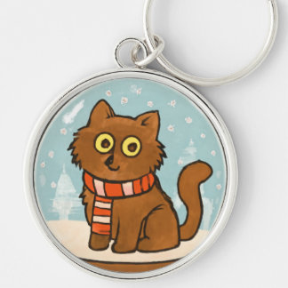 Porte-clés Chat Mignon avec Écharpe