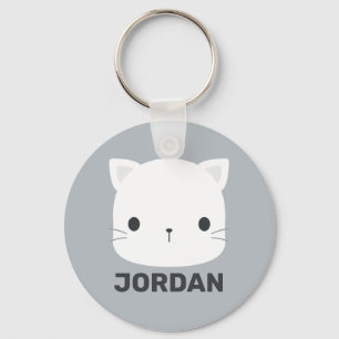Porte-clés Chat mignon avec nom personnalisé