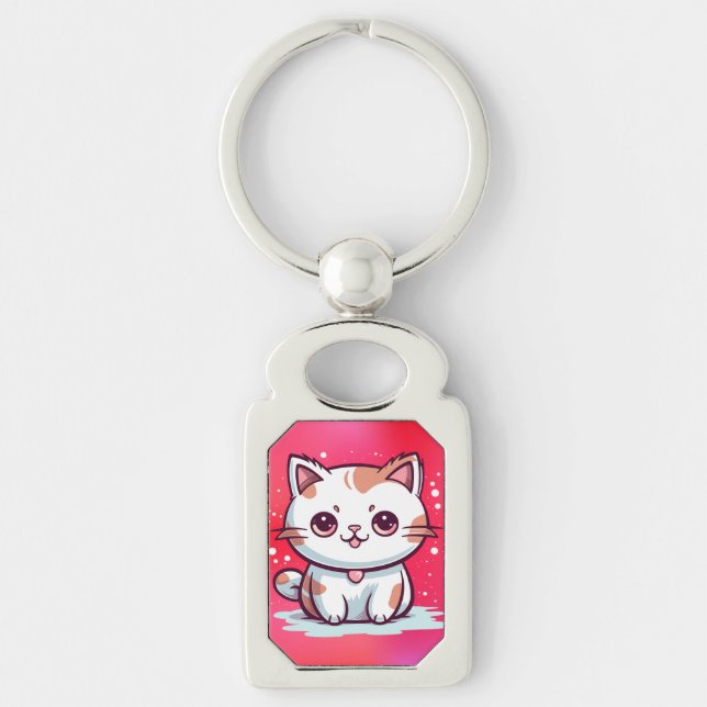 Porte-clés Chat Mignon de Style Kawaii Clipart (Devant)
