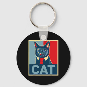 Porte-clés Chat Mignon Kitty Drôle Républicain Démocrate Styl