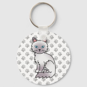 Porte-clés Chat mignon Lilac Point Birman / Ragdoll & pattes