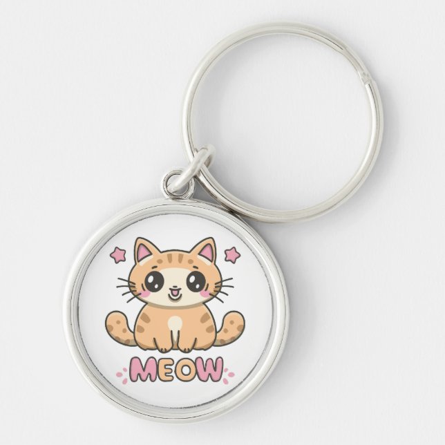 Porte-clés chat mignon miaou (Devant)
