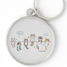 Porte-clés chat mignon suspendu