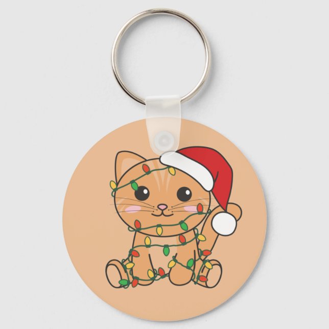 Porte-clés Chat Noël Animaux d'hiver Chats Porte - clés (Recto)