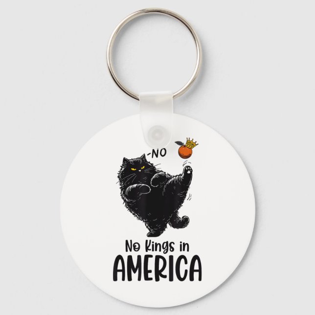Porte-clés Chat Noir Aucun Rois En Amérique Nous Le Peuple Po (Recto)