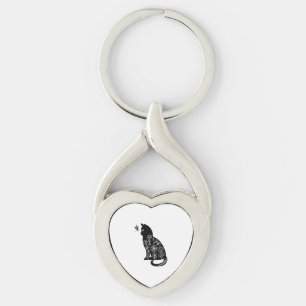 Porte-clés Chat noir aux yeux verts
