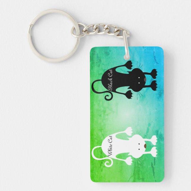 Porte-clés Chat noir | Chat blanc (Devant)