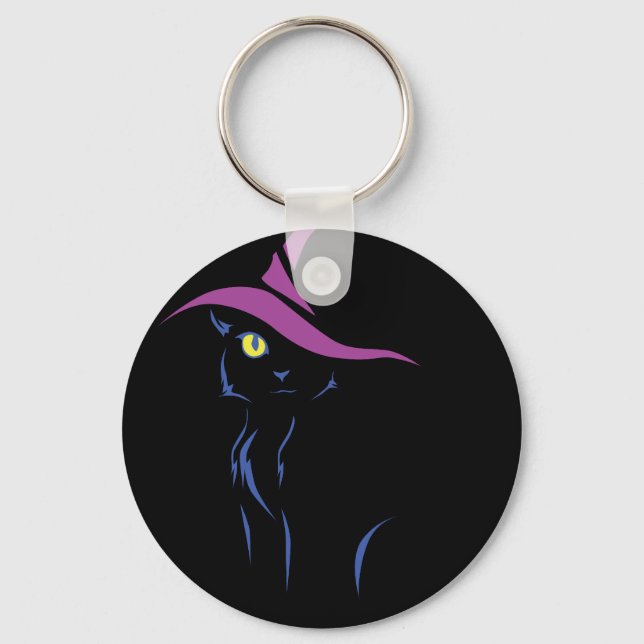 Porte-clés Chat noir d'Halloween (Recto)