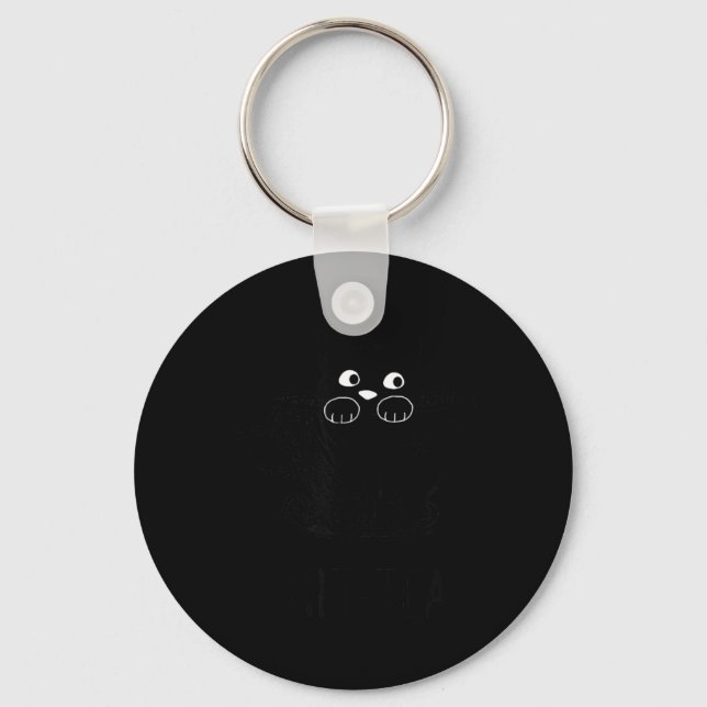 Porte-clés Chat noir drôle Kit-Tea Graphique (Recto)