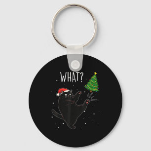 Porte-clés Chat Noir Drôle Quel_ Arbre De Noël Meme Xmas Homm