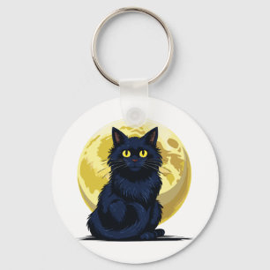 Porte-clés Chat noir en colère