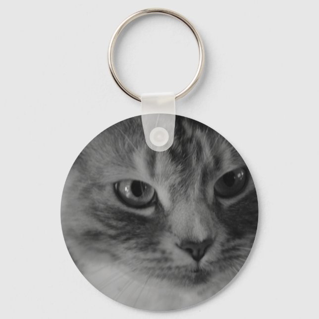 Porte-clés Chat (noir et blanc) (Recto)