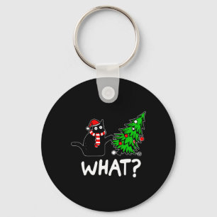 Porte-clés Chat Noir Fun Et Marrant Poussant L'Arbre De Noël