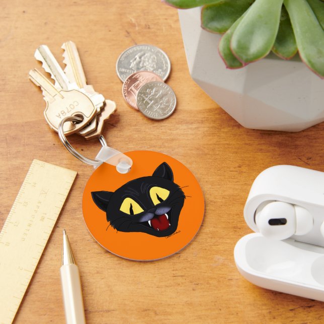 Porte-clés Chat noir Halloween (Bureau)