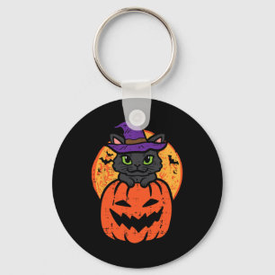 Porte-clés Chat Noir Halloween Sur Costume Citrouille Femmes