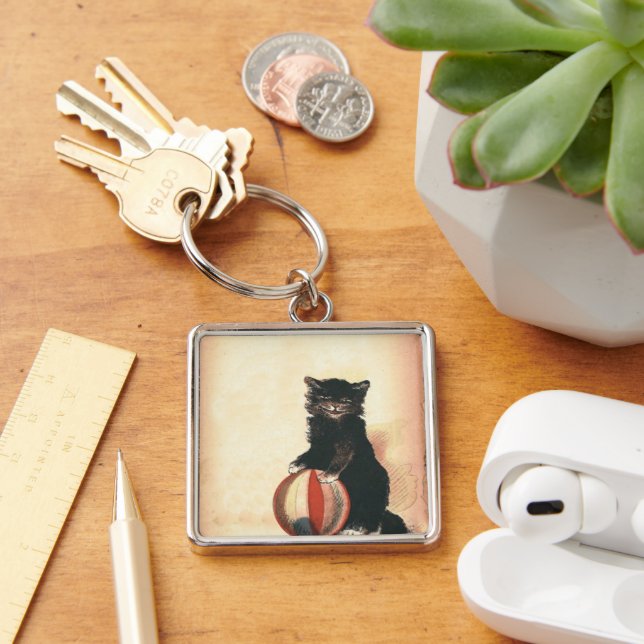 Porte-clés Chat noir HALLOWEEN Vintage (Bureau)